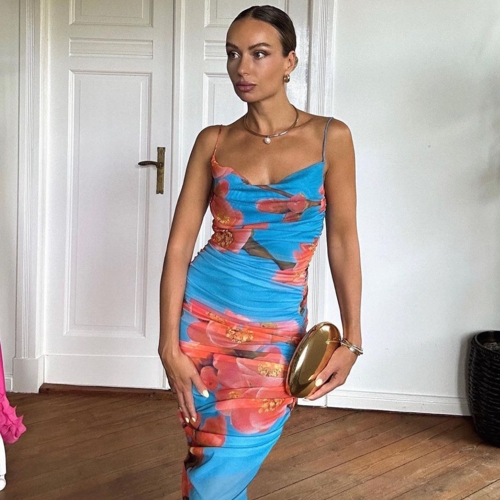 Zara Draped Floral Tuille Dress TULLE DRESS